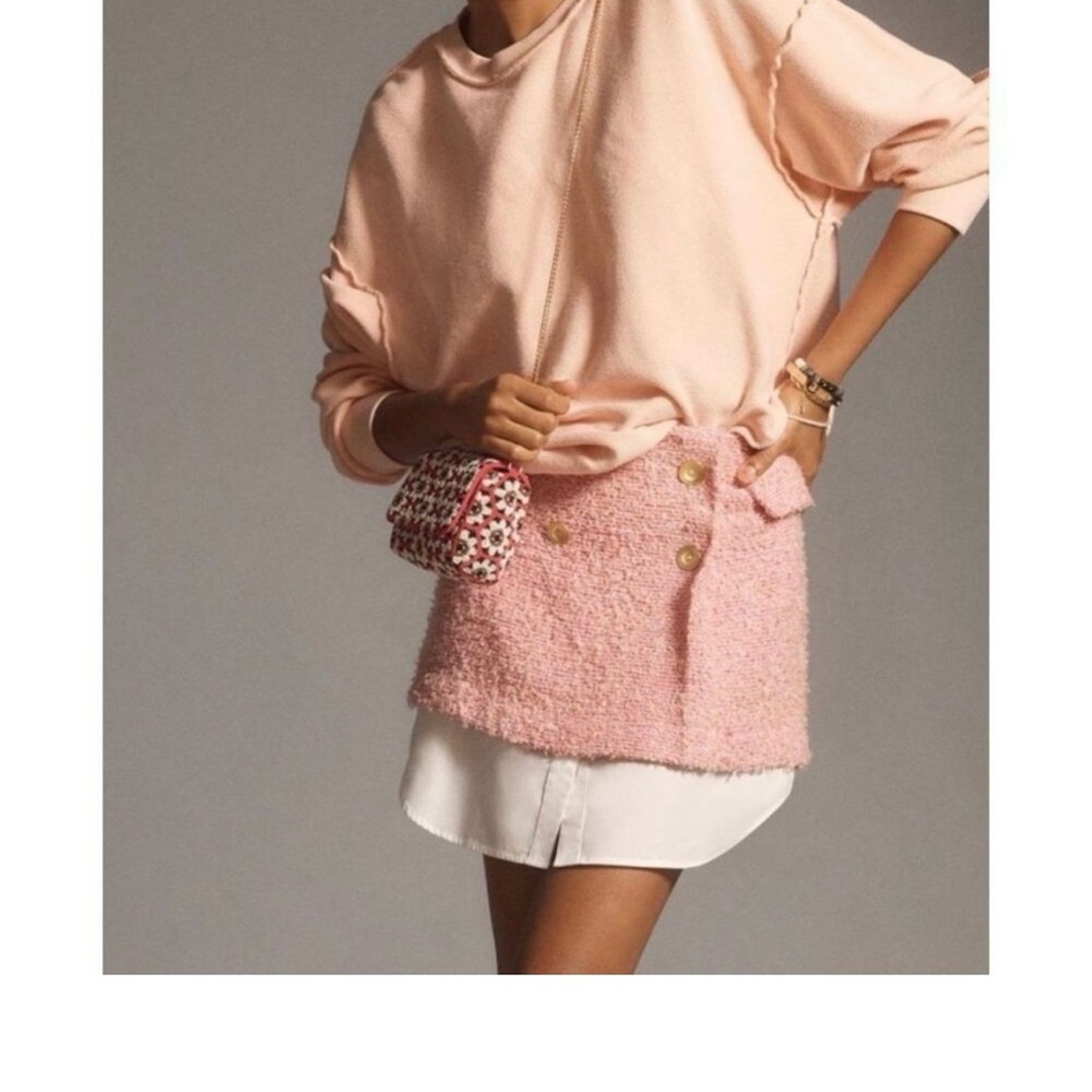 Pink & white tweed skirt from Anthropologie - Picture 2 of 4